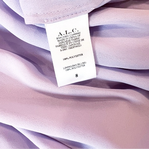 A.L.C. Arielle Pleated Asymmetric Midi Skirt Size 8 - Picture 14 of 15